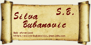 Silva Bubanović vizit kartica